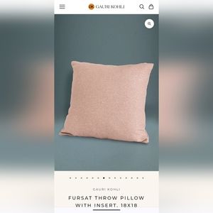 Gauri Kohli Throw Pillows Set of 2. With inserts. Cream and Rosa